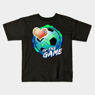 Soccer - Hearts In The Game - Dirty Multi Kids T-Shirt